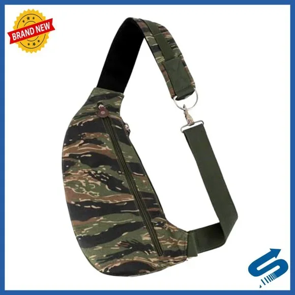 Vintage Canvas Crossbody Sling Bag, Compact Travel Backpack, 2L Storage